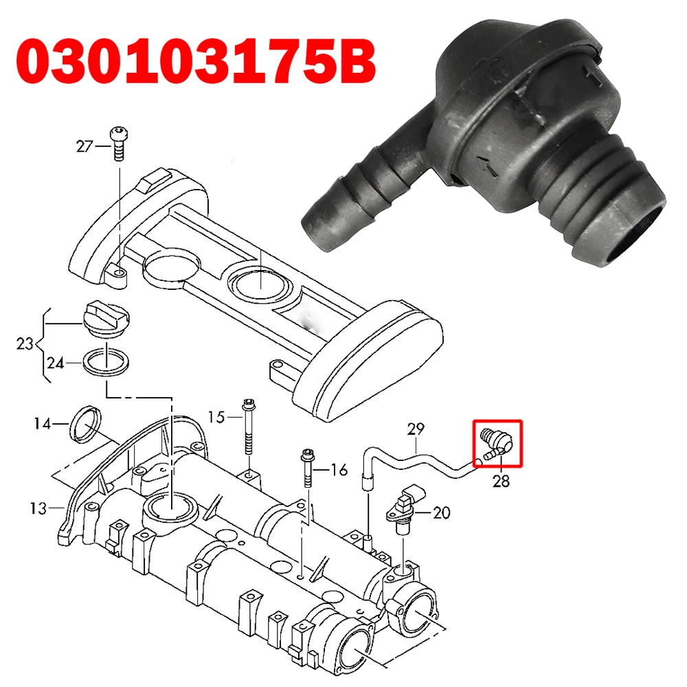 Engine Breather Hose One Way Valve For Seat Toledo Altea Xl 5p Cordoba Ibiza 6L 6j 6P Leon MK2 1p 030103175B