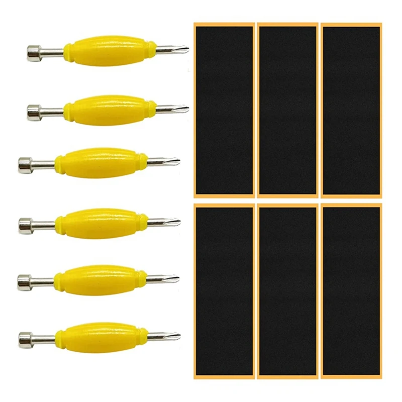 Autocollant de rechange pour poignée de touche, autocollant en mousse collante, outil de tournevis, remplacement de tournevis pour planches à roulettes, 12 paquets