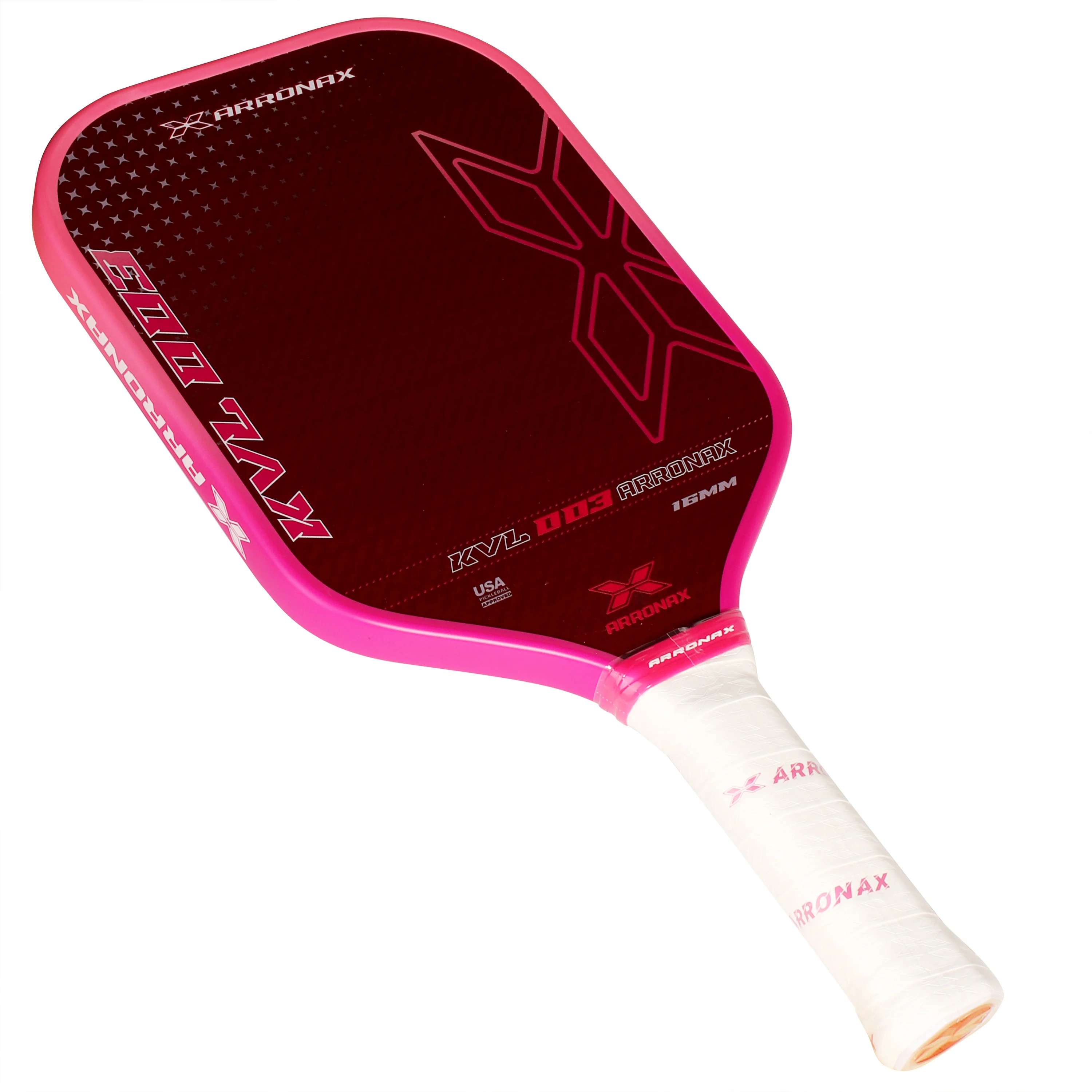 Pickleball-Paddel mit roter Aramidfaseroberfläche, PP Gen 3-Kern, USAPA, verbesserte Leistung, süßer Fleck, rutschfester Handgriff, 16 mm