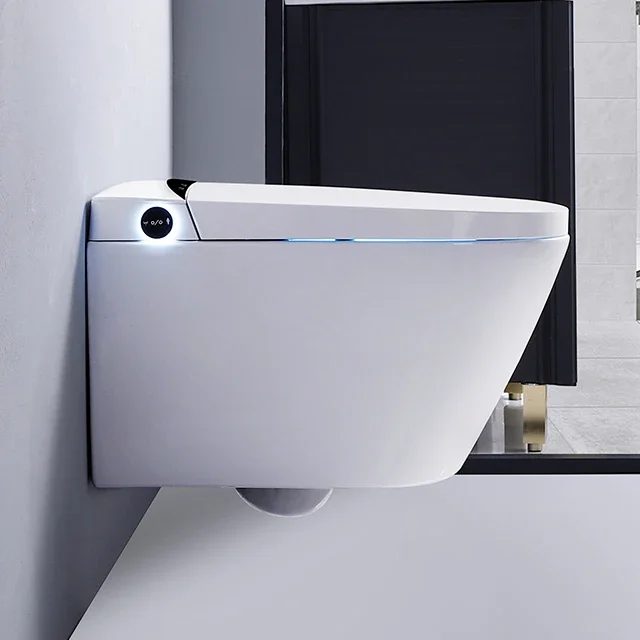 Back  to wall  bathroom intelligent wall hung toilet automatic smart toilet bowl with cistern