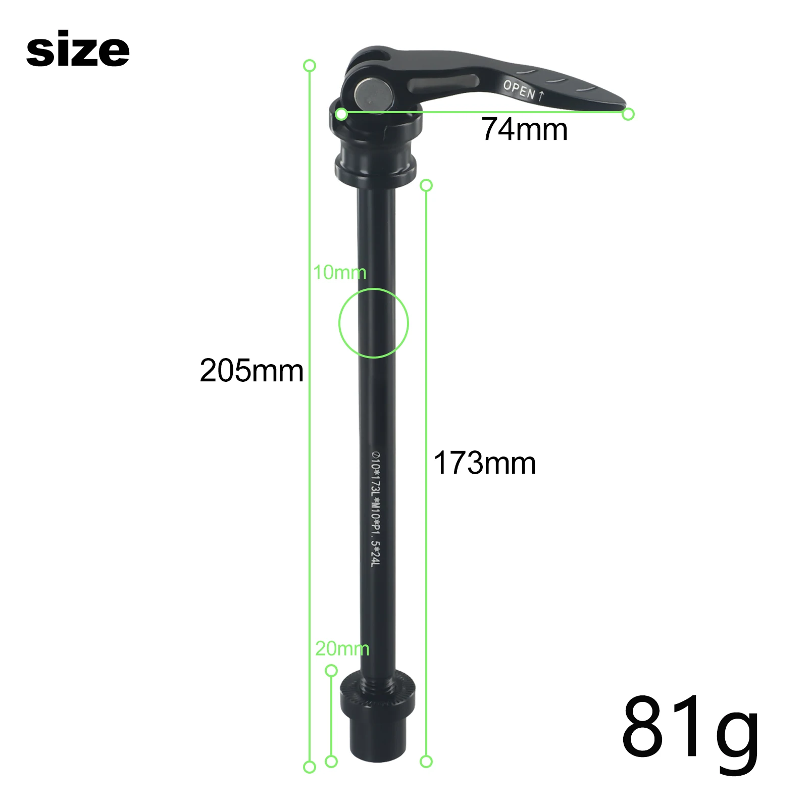 Skewers 135*10mm Road Bicycle Lightweight Alloy 135*10mm Bicycle Bike Axle Skewer Adapter Front Rear Wheel Hub