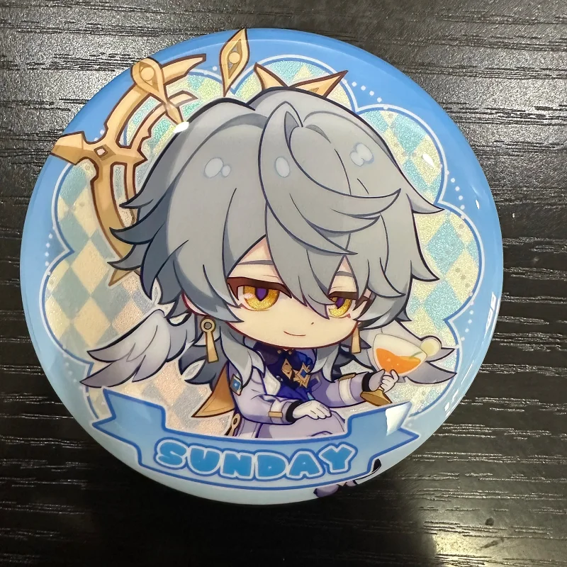 Honkai: Star Rail 6CM Hot Game Figure Sunday Robin Cosplay Metal Badge Cute Cartoon Bag Pins Fans Christmas Gifts Brooch