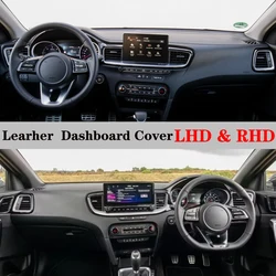 Leather Dashmat Automobile Dashboard Cover Dash Mat Anti-UV Carpet Car Accessories For Kia Ceed SW GT 2018 2019 2020 2021 - 2023