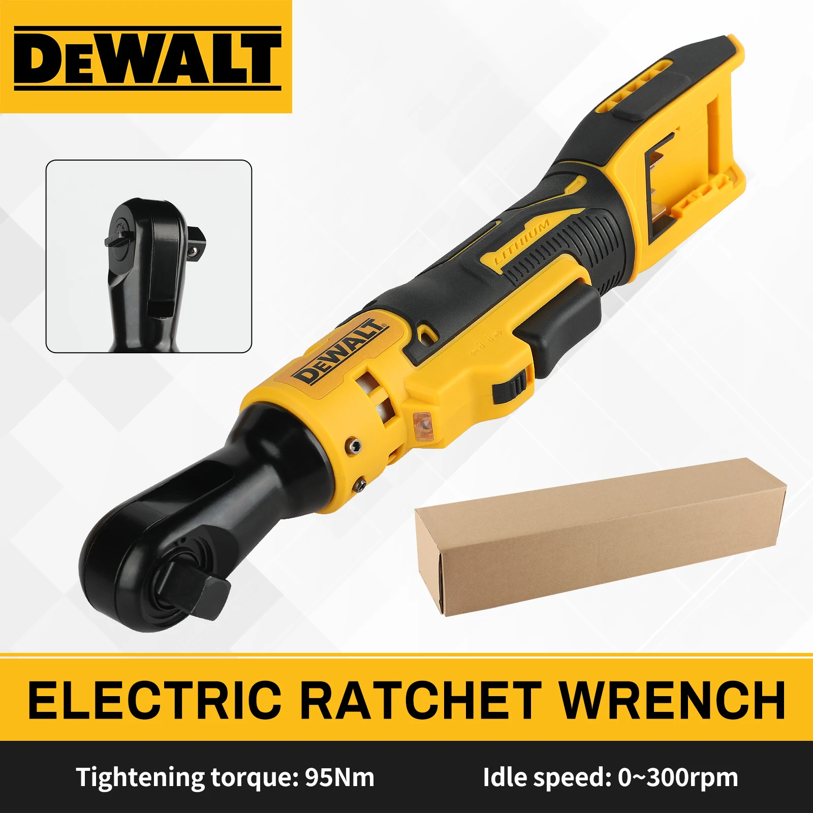 dewalt-new-20v-brushless-right-angle-wrench-dcf512-95n·m-torque-2500rpm-ideal-for-car-maintenance-naked-tool