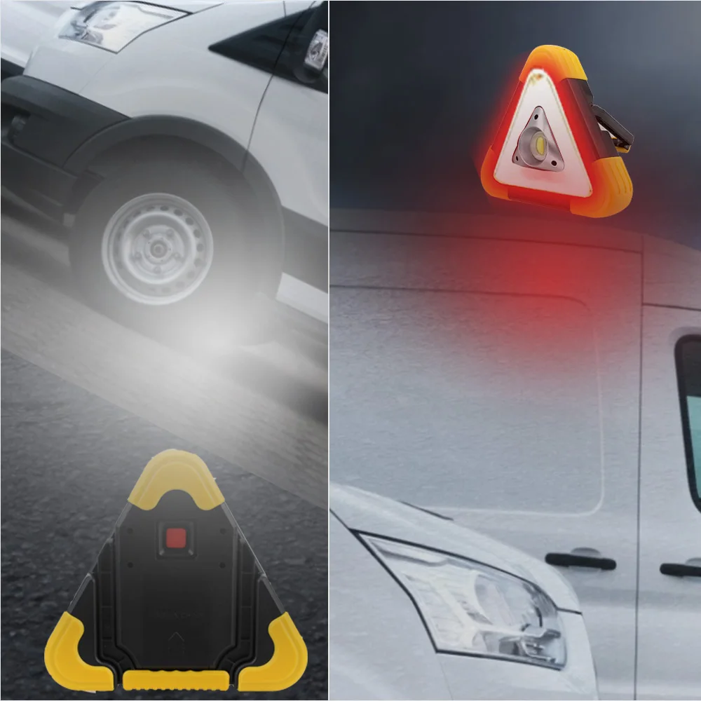 Car LED Work light Emergency Breakdown Portable Triangle Warning Sign Road Safety Alarm lamp Flashing light on hand