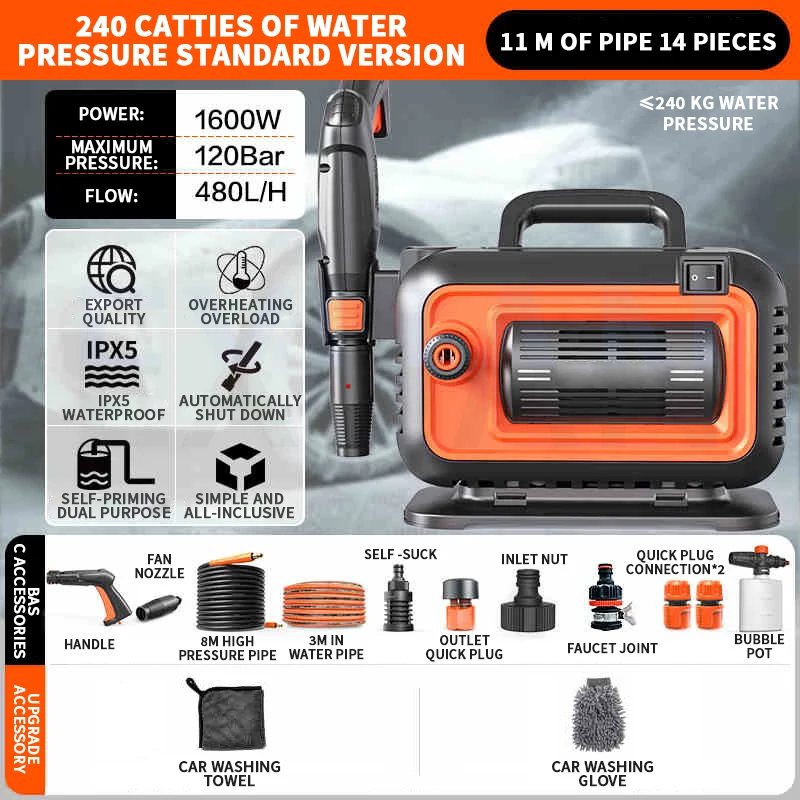

Household High Pressure Cleaning Machine 220V Water Pump Auto Washer Car Washing Machine Household Courtyard Cleaning Machine