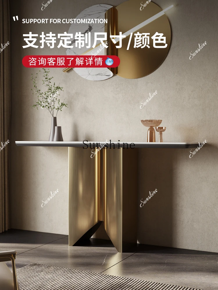 Entry is opposite the door, entrance counter cabinet, light luxury style foyer, modern minimalist against the wall