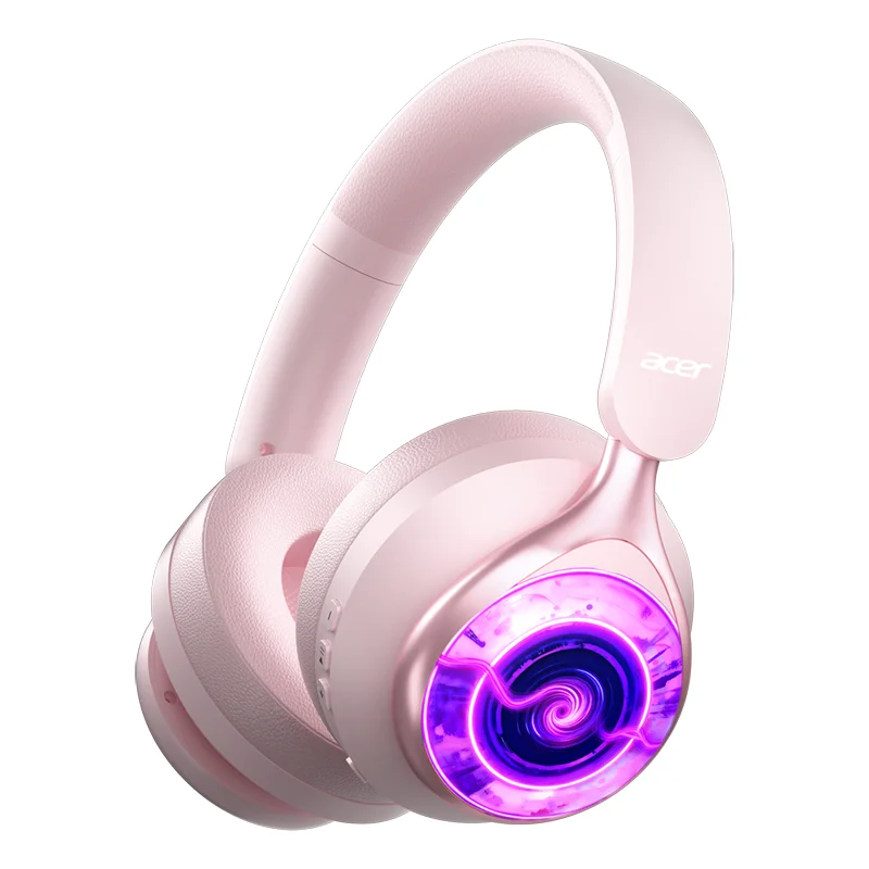 Acer Wireless Bluetooth 6.0 Headphones RGB Cool Lighting Foldable Over-Ear Headphones Stereo Effects for Travel Home Office