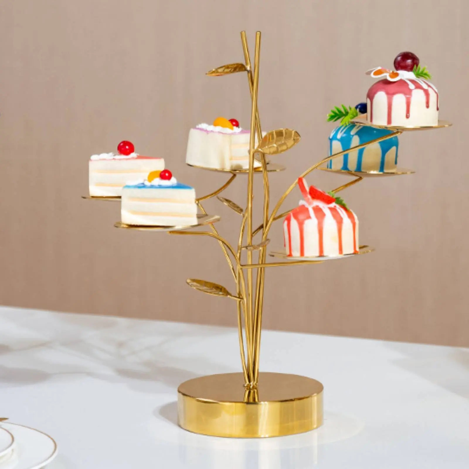 

8-Cup Dessert Stand Space Saving Metal Dessert Stand Cupcake Display Rack Stainless Steel Tableware Easy to Clean for Buffet