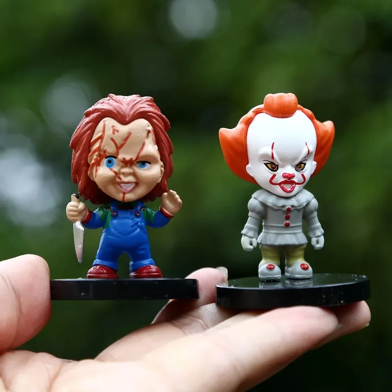 ฟิกเกอร์แอคชั่นตัวละครจากภาพยนตร์สยองขวัญ 10 ชิ้น เจสัน เฟรดดี้ ตัวตลก ของเล่นพีวีซี โมเดลของขวัญวันฮาโลวีน ตุ๊กตาวินิล ของขวัญ