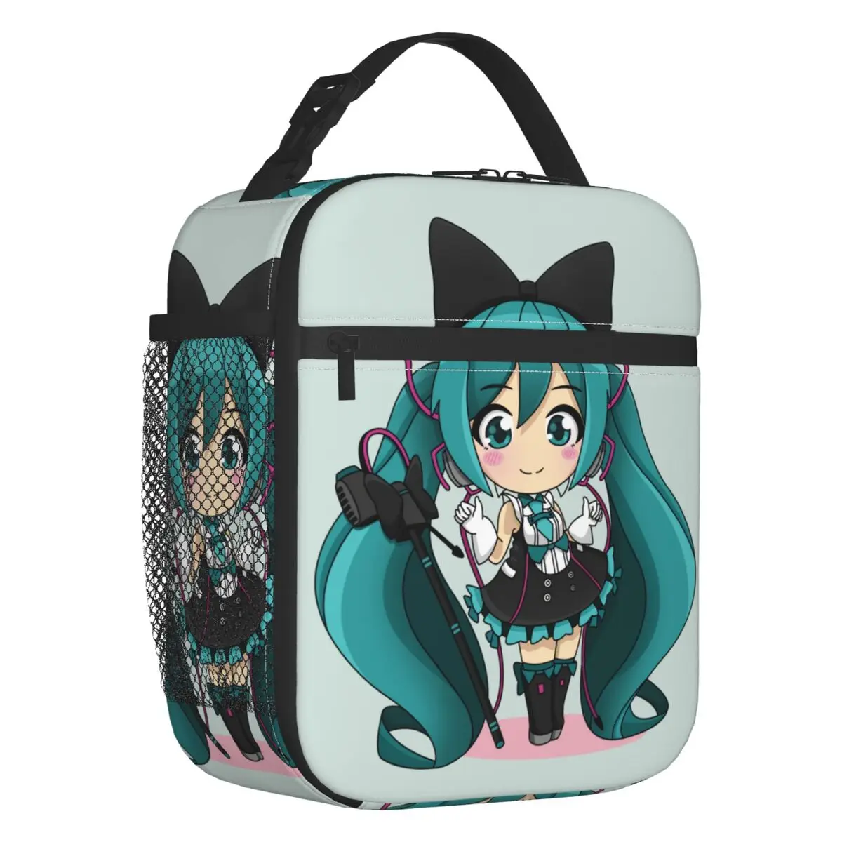 カスタムハツネミク-vocaloid-ロック-再利用可能なランチボックス-女性用-防水-保温クーラー-食品断熱ランチバッグ-オフィスワーク