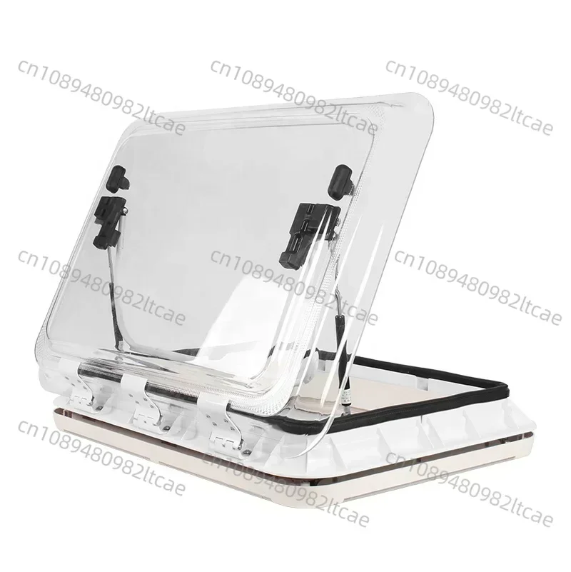Finestra sul tetto dell'auto camper top camper 700 * 500 con tenda pieghettata a luce led e vetro acrilico con schermo volante