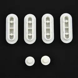 6Pcs Toilet Seat Buffers Pack EVA White Stop Bumper Shock Absorption Round Long Rubber Pad Toilet Cover Cushion