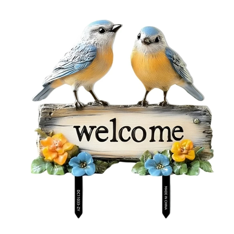 Festival Garden Welcome Plaque Ground Stake Stable PVC Yard Stake Easy Installation for Yard Patio Lawns Decoration C5AD