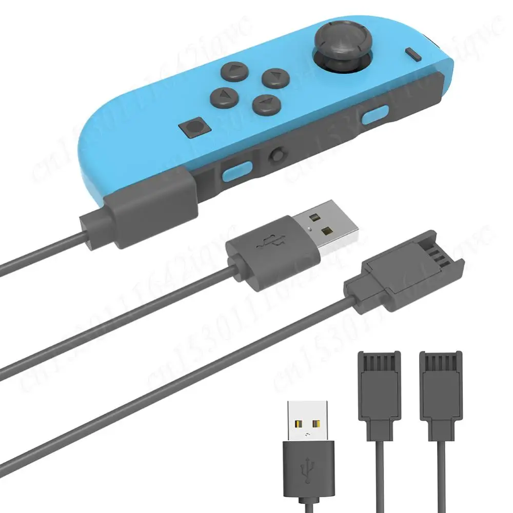 USB Charger Cable for Joycon Controller 2 in 1 Portable Charger Cable 2.5M Travel Charging Cables for Switch Controller Charger