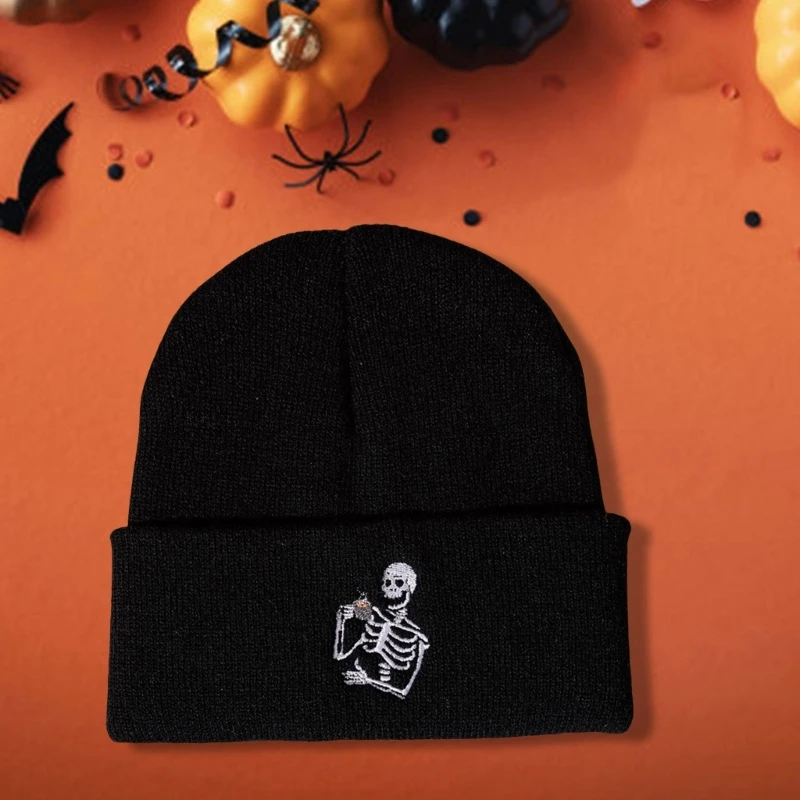 Topi Rajut Pullover Topi Tengkorak Hangat Topi Rajut Aksesori Pesta