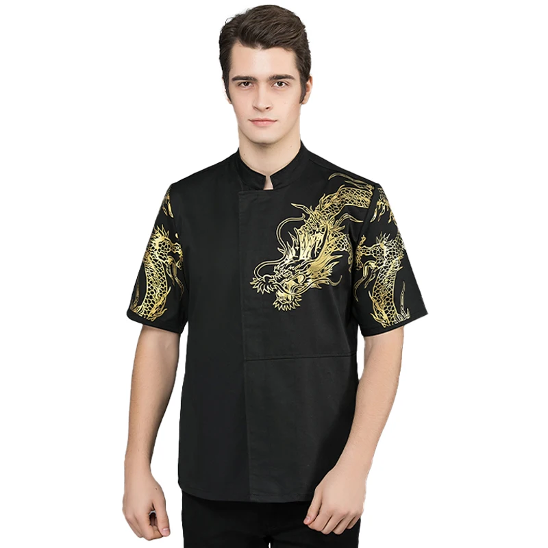 Chef Restaurant Jacket Short Sleeve Food Service Kitchen Wear Waiter Bakery Uniform Hotel Waiter Overalls