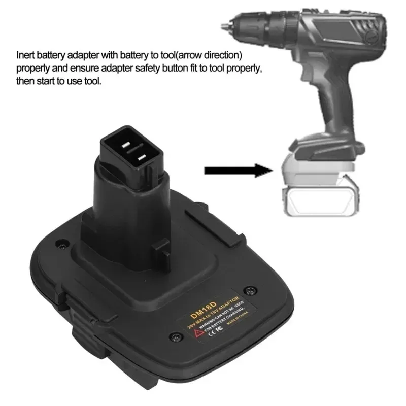 DM18D Adapter Converter For Dewalt/Milwaukee 18V/20V Batteries Compatible with For Dewalt 18V Ni-Cd Ni-MH Power Tools with USB