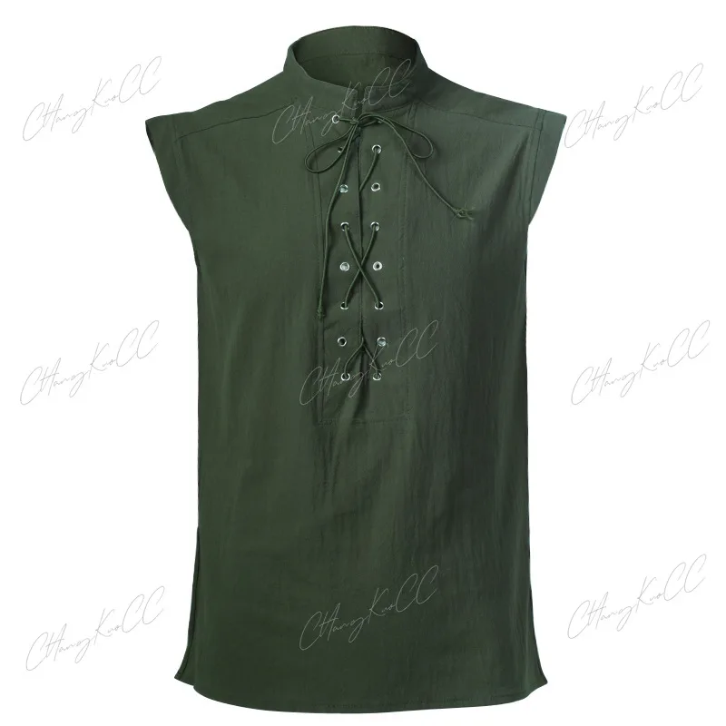 Chemise sans manches gothique médiévale pour hommes, haut barbare, t-shirt Halloween, Renaissance, Viking, Steampunk, Celtic, 7.5 ate