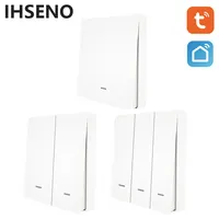 IHSENO Tuya ZigBee Smart Scene Switch Wireless Free Sticker Wall Scene Switch Push Button Battery Powered Transmitter Smart Life