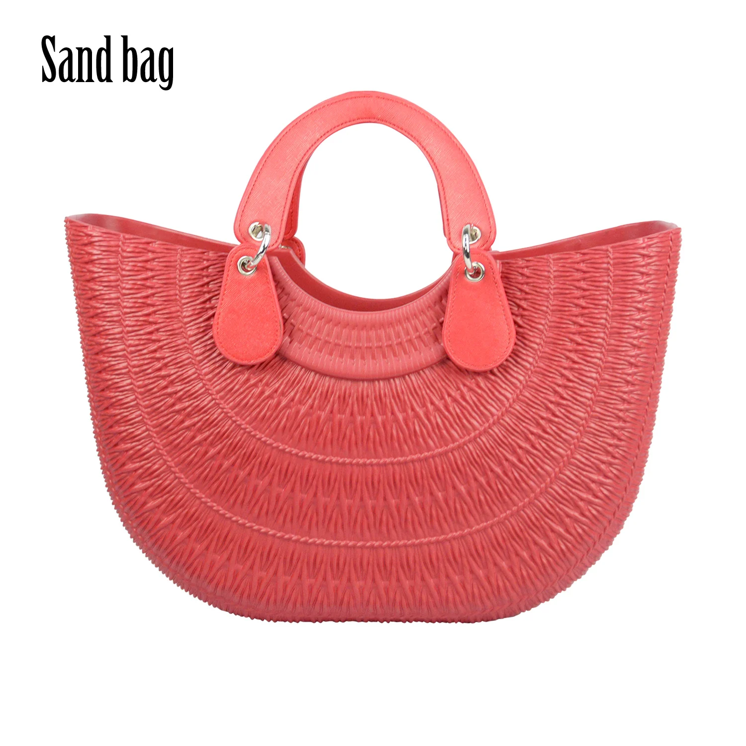 Obag Sand Bag Style With Concise Curved Belt Handles Soft Waterproof bag Rubber Silicon O Sand O Bag Women Handbag