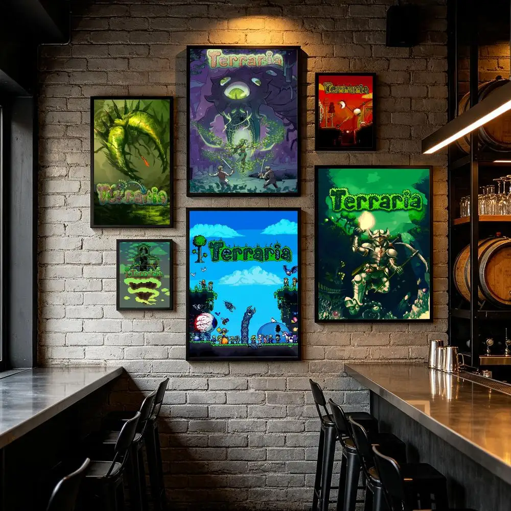 Spiel T-Terraria Cooles Poster HD Wandaufkleber für Zuhause Flur Wohnzimmer Schlafzimmer Bar Büro Dekor Kunstdrucke
