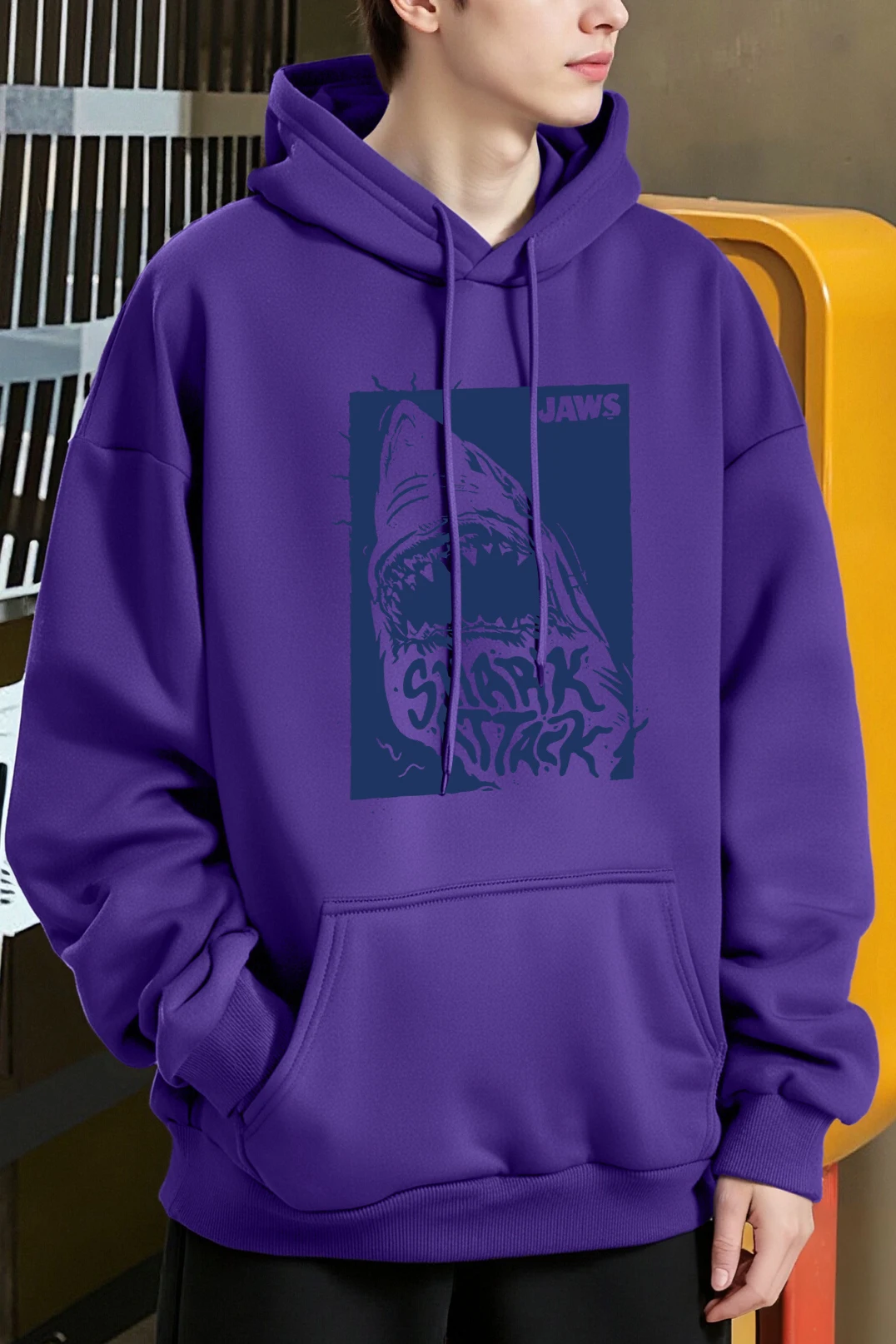 Shark Attack Prints Men Pullover Creativity Warm Hoodie Hip Hop Oversize Clothing Casual Unisex Hoody Autumn Fashion Streetwear