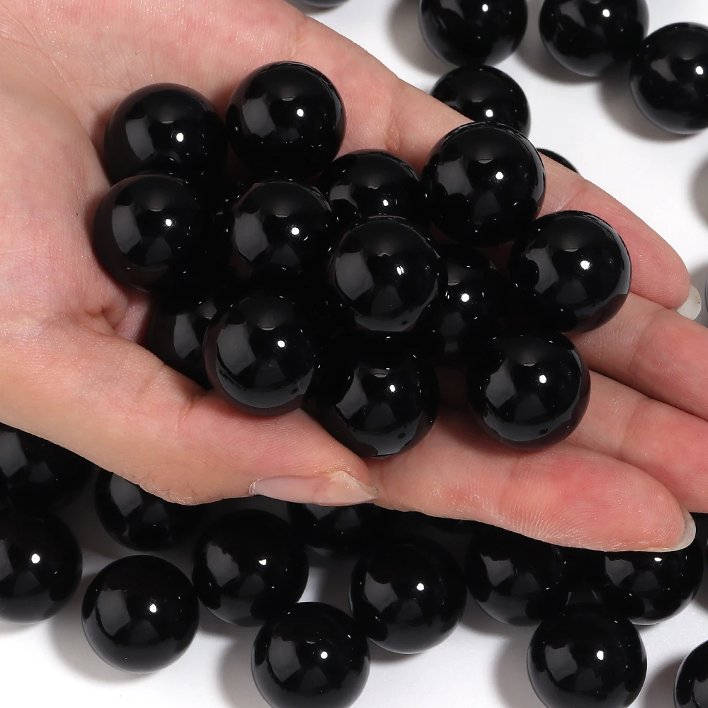 5-1000 Stück 1,5-30 mm schwarze ABS-Imitationsperlen ohne Loch, runde lose Abstandsperlen für die Schmuckherstellung, DIY-Armbänder, Halsketten – Detail 13