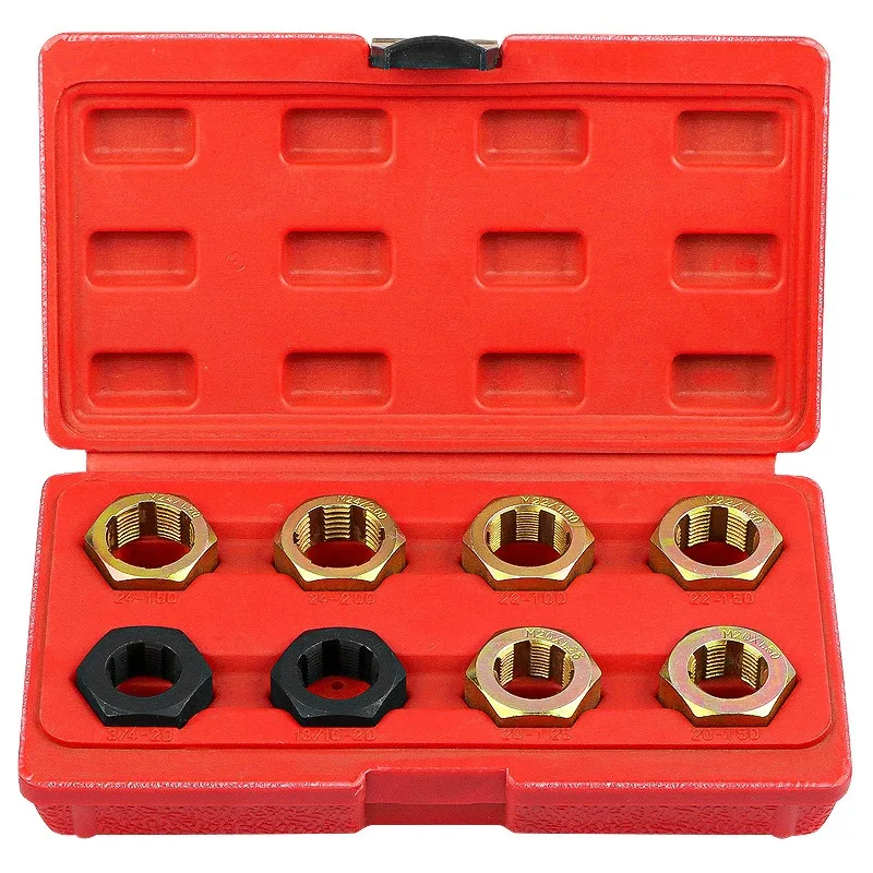 Car Drive Shaft Universal Joint Screw Thread Repair Tool Kit Metric & Imperial Hex Tap Die Set Automotive