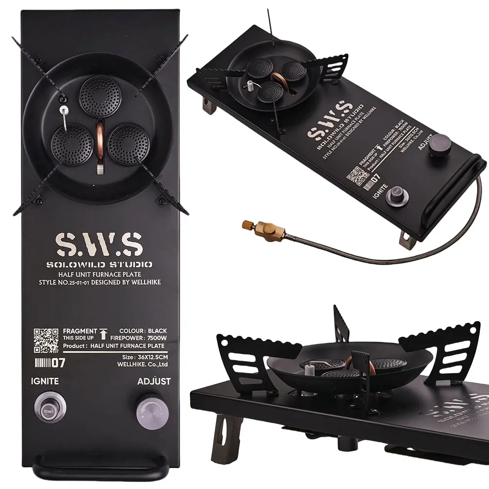 7500W IGT Half-Unit Gas Stove with Adjustable Burners High Power IGT Burner Portable Gas Camp Stove for Outdoor Camping Cooking