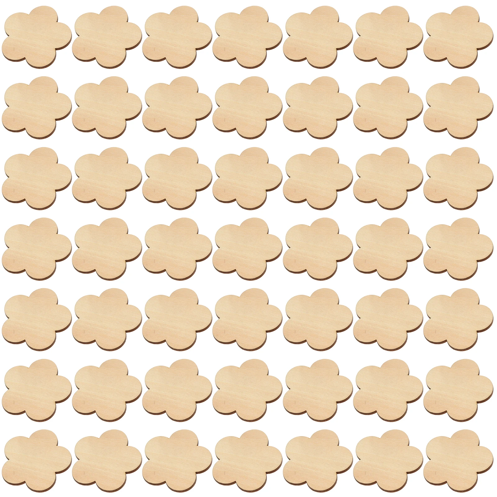 

50Pcs Wood Slices Flower Shape Unfinished Cutouts DIY Wedding Hanging Craft Home Decor Wood Chip Wedding Craft Accessories