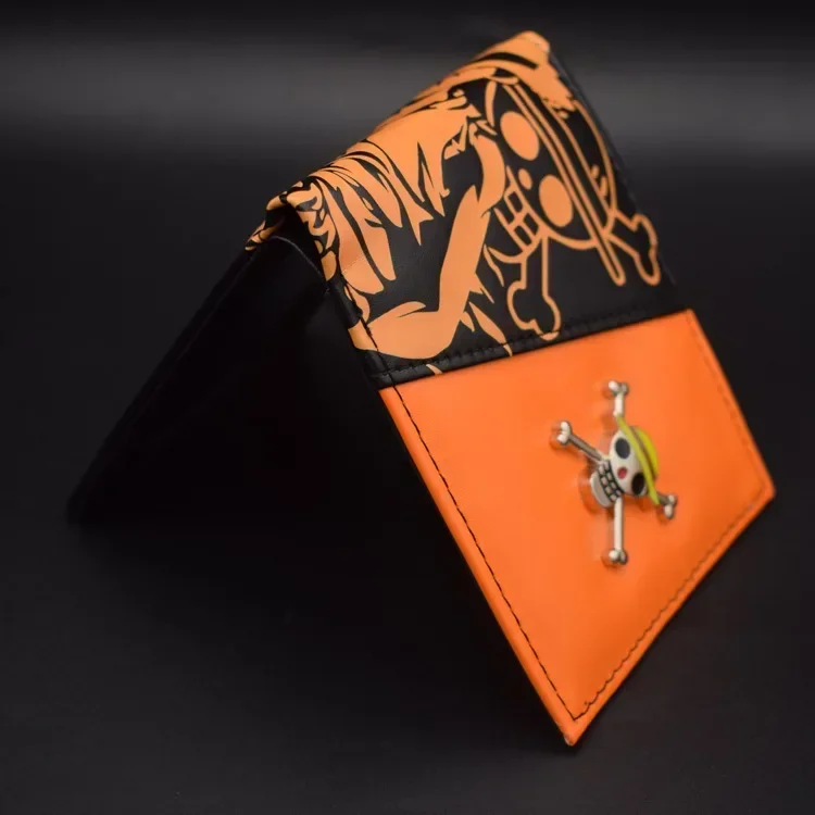 One Piece Anime Faltbare Münzbörse für Männer und Kinder, Bank- und Ausweiskartenhalter, Kartenclip-Tasche, Cartoon-Cosplay-Clutch, Geldbörse, Geburtstagsgeschenk