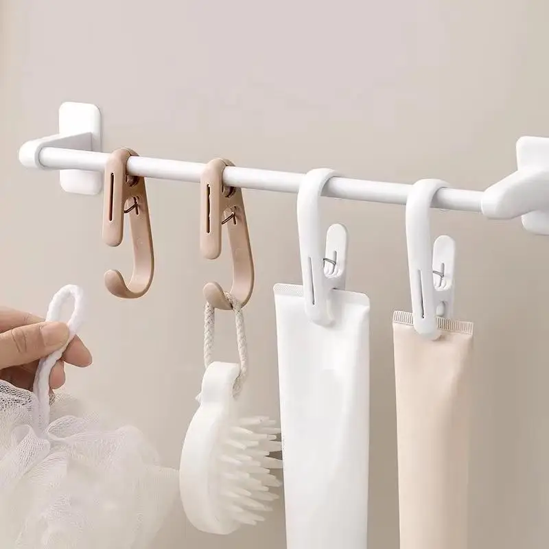 10PCS Durable Hanging Clips Hooks Portable Multi-Use Clamps for Bathroom Towel Storage Picnic Tablecloth Fixing Supplies