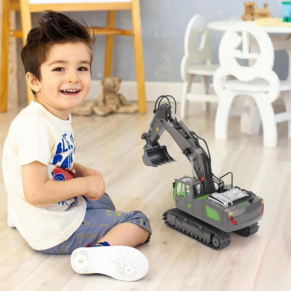 

CYGJ-Remote Control Excavator For Boys, Alloy Remote Control Car Best Birthday Gifts For Kids 6 7 8 9 10 11 Year Old
