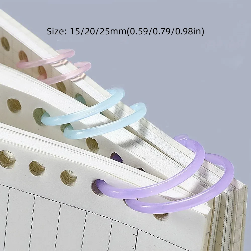 Binder Hoops โน้ตบุ๊คอุปกรณ์สํานักงานโรงเรียน Binding Supplies แหวนวงกลม DIY Binder แหวนหลวมแหวนกระดาษ Binder แหวน