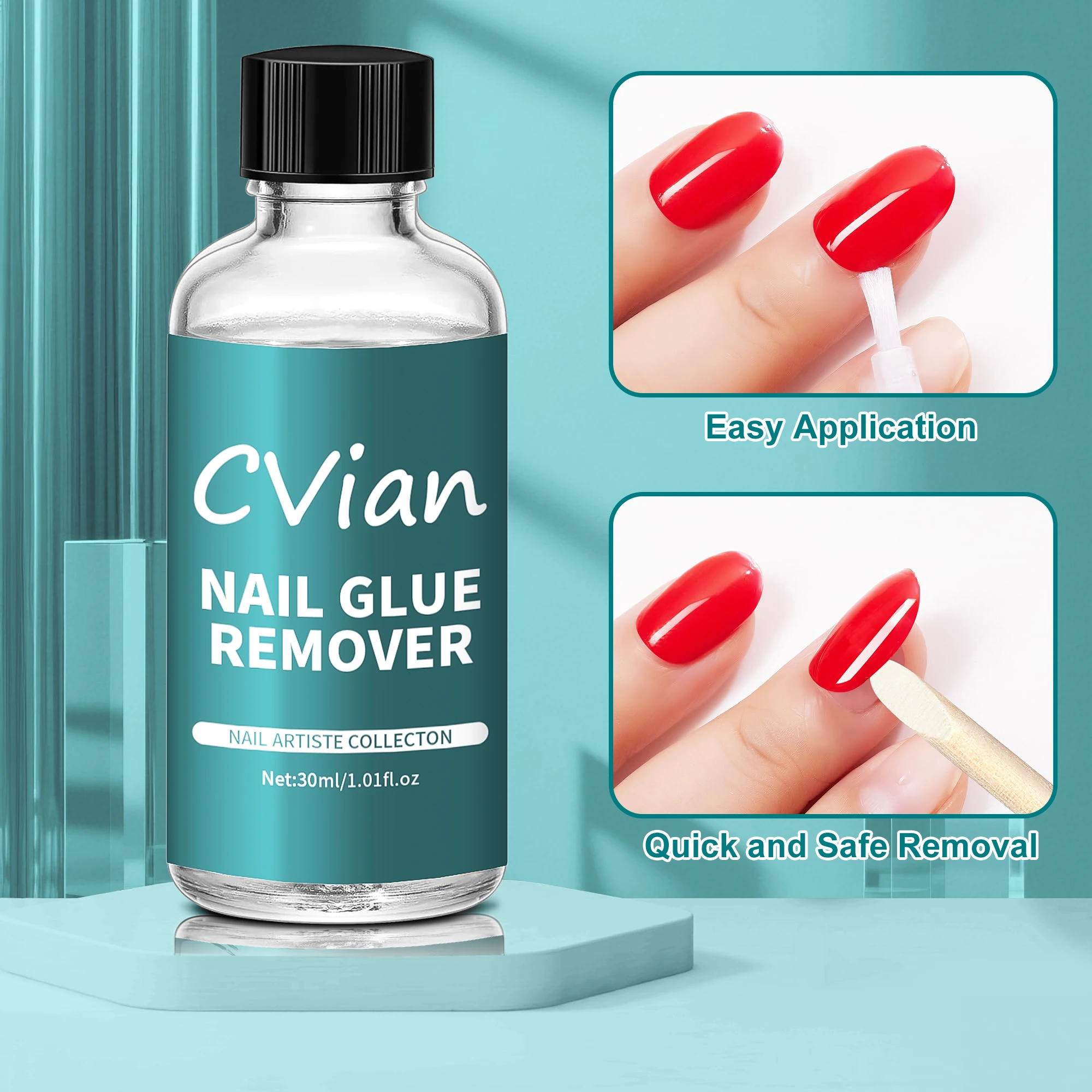 30ml Nail Glue Remover with Out Glue 3S Fast Penetration Suitable for Nail Tips, Tips Intact, Reusable, Glue Residue