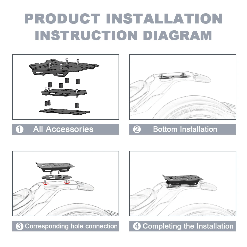 For Can-Am Ryker 900/ Rally Edition/ Sport ACE Ryker 600 Motorcycle Rear Luggage Rack Carrier Shelf Cargo Holder Support Bracket