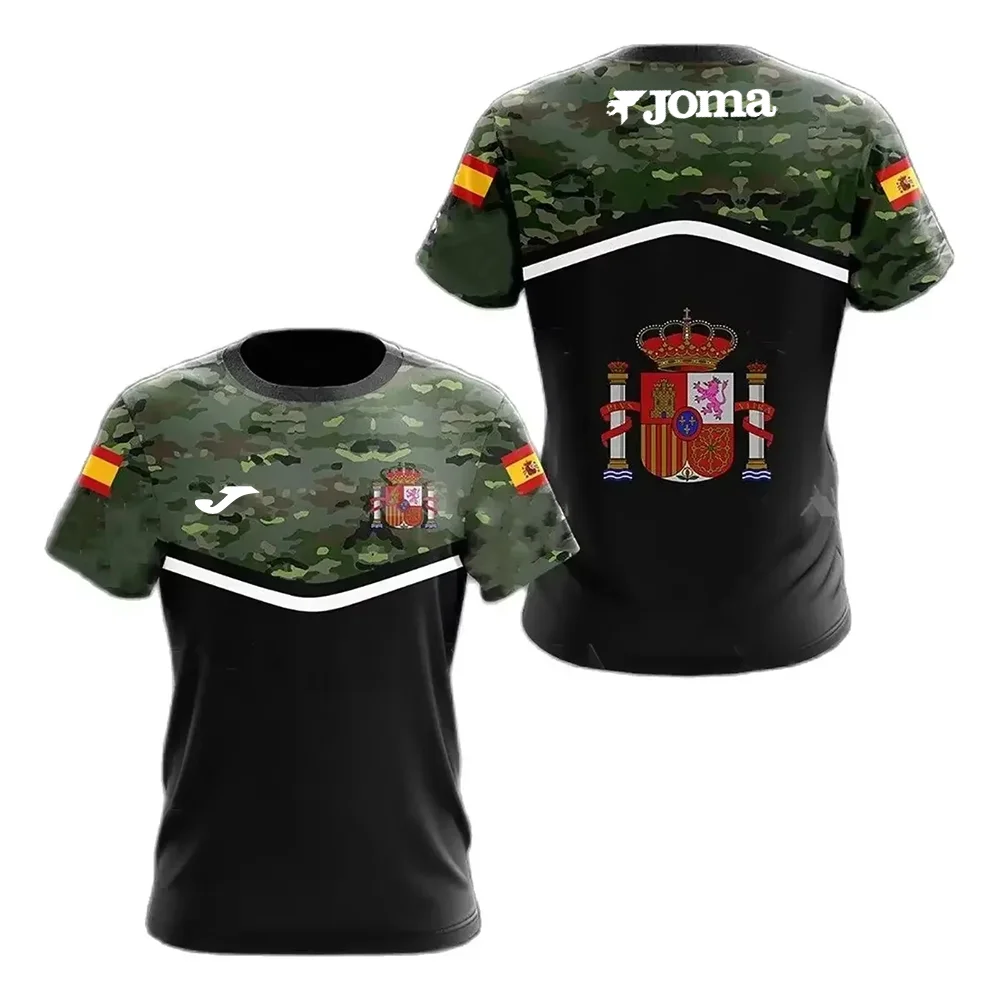 Camiseta Masculina JOMA de Verão com Impressão 3D, de Manga Curta, para Esportes ao Ar Livre, Fitness, Corrida e Ciclismo, Rápido Secagem e Respirável