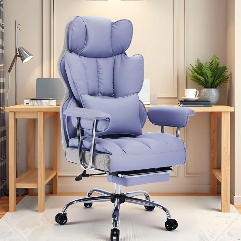 

Purple 440lb Big & Tall Executive Office Chair – Heavy Duty, Footrest, Ergonomic Wide Desk Chair Home Office
