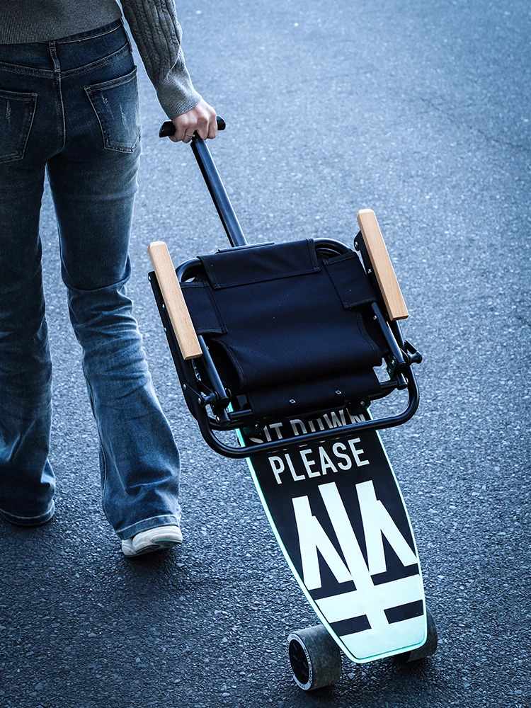 Elektrisch Skateboard Met Afstandsbediening Vierwielig Skateboard Voor Volwassenen Sitable Skateboard Trolley Koffer