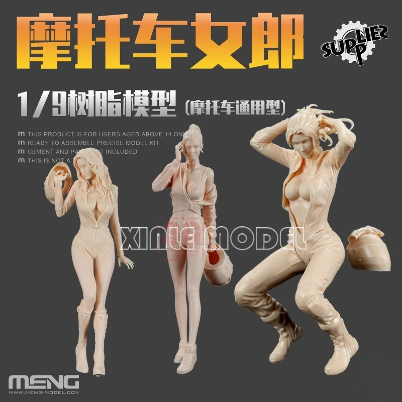 

MENG SPS-074 SPS-087 Resin Assembled Portrait, Girl in Motorcycle Scene, Universal 1/9