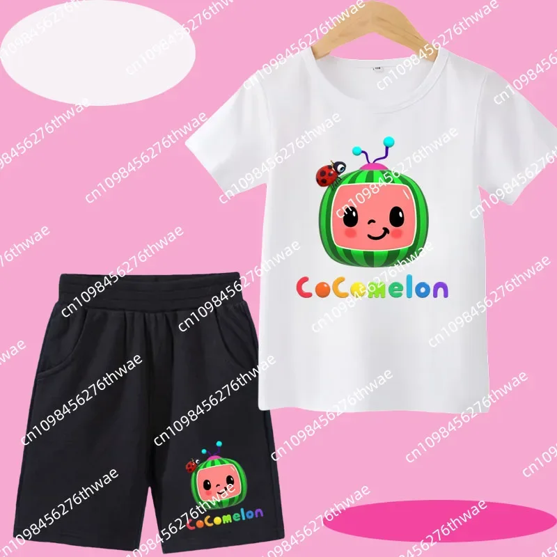 

2025 Новая модель детской футболки с арбузным автобусом и аниме-принтом — милые повседневные футболки для мальчиков и девочек для летних подарков