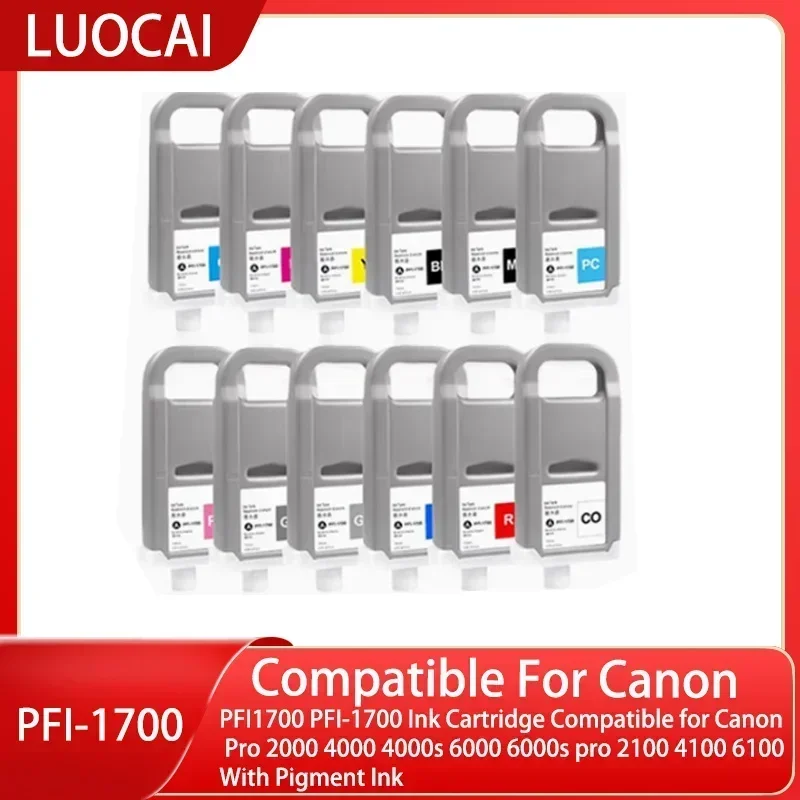 

Чернильный картридж PFI1700 PFI-1700, 100% совместимый для Canon Pro 2000 4000 4000s 6000 6000s pro 2100 4100 6100 с пигментными чернилами
