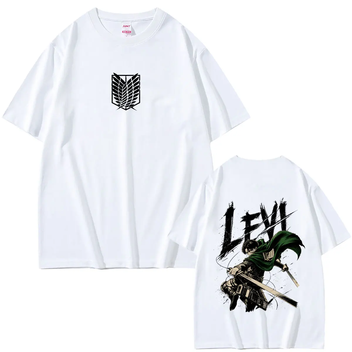 Anime Attack on Titan Levi Ackerman Grafik-T-Shirt für Männer und Frauen, Cartoon-Manga-Merch-T-Shirts, Unisex-Mode, Oversized Streetwear – Detail 5