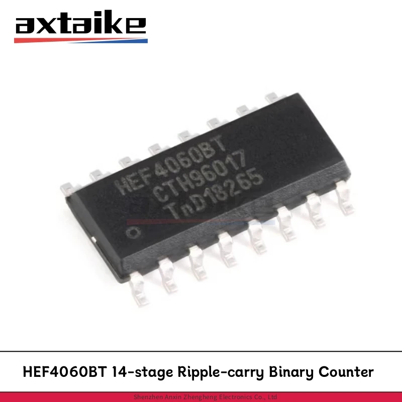 

10PCS HEF4060BT SOP-16 CD4060BM 14-stage Ripple-carry Binary Counter/Divider And Oscillator SMD IC