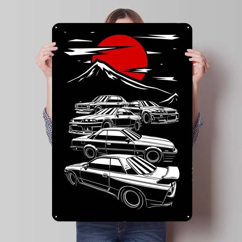 Skyline Collection Metal Signs Classic Car Poster Gamer Room Decoration Man Tinplate Sign for Garage Wall Art Decoration Retro