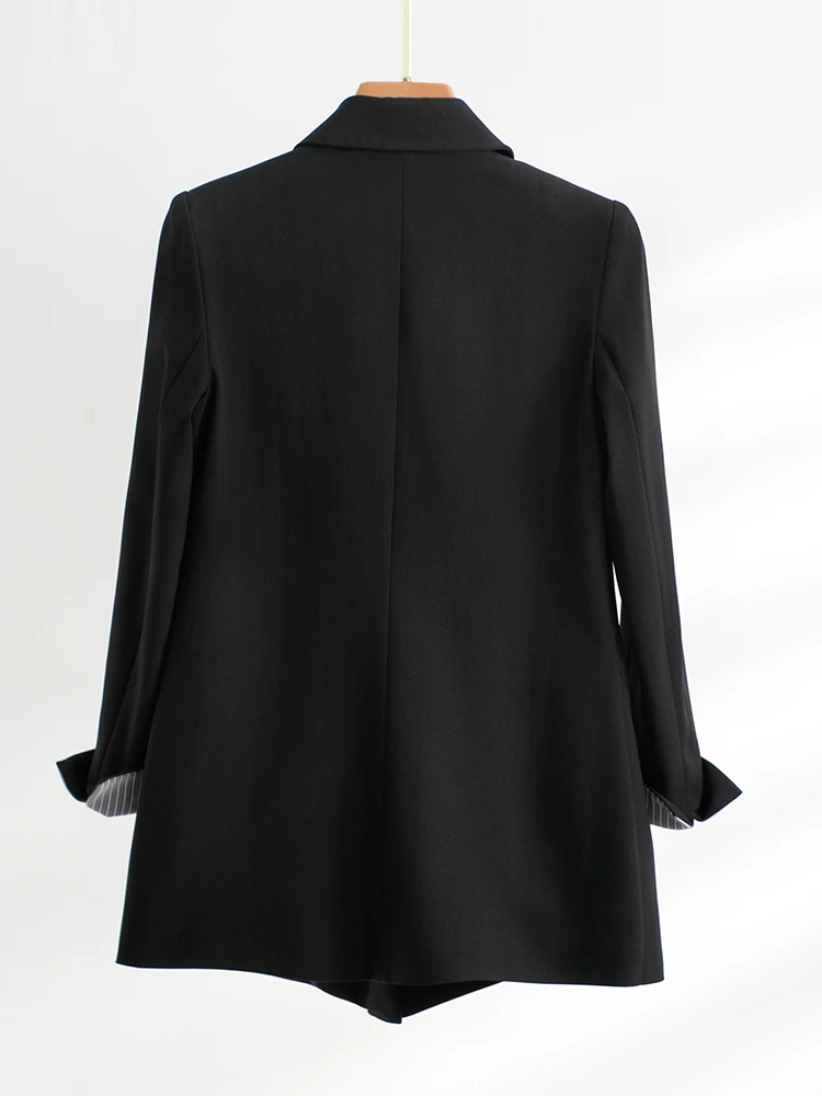 Casual Tailored Jacket Women's Compact Size 2026 New Autumn High-End Commute Workwear Light Formal Top Button Detail Polyeste...