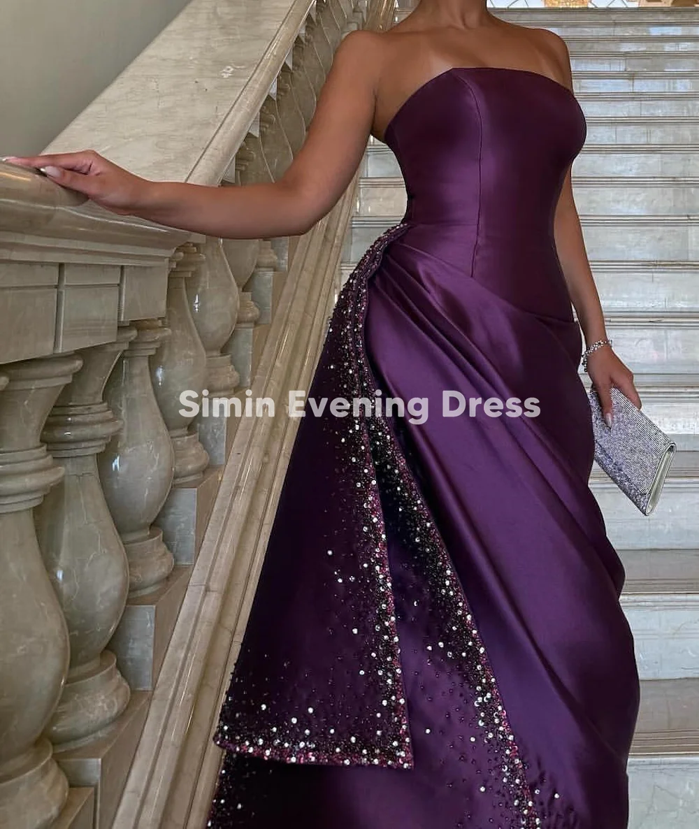 فساتين سهرة نسائية من Simin بدون حمالات مطرزة بطول الأرض مع فساتين أنيقة للحفلات بدون أكمام 2025 #2