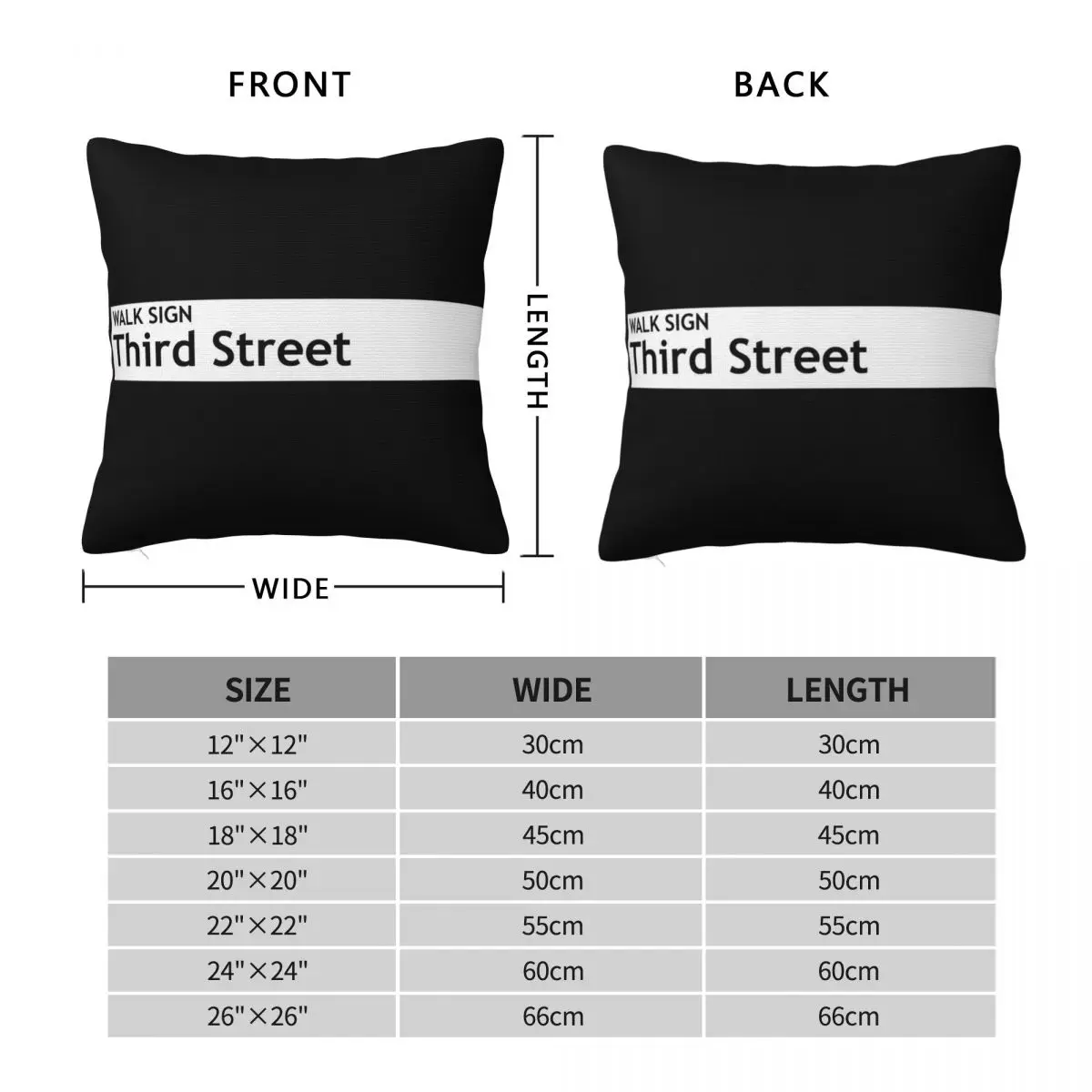 Walk Sign Third Street Square Pillowcase Polyester Linen Velvet Creative Zip Decor Pillow Case Sofa Seater Cushion Cover 18