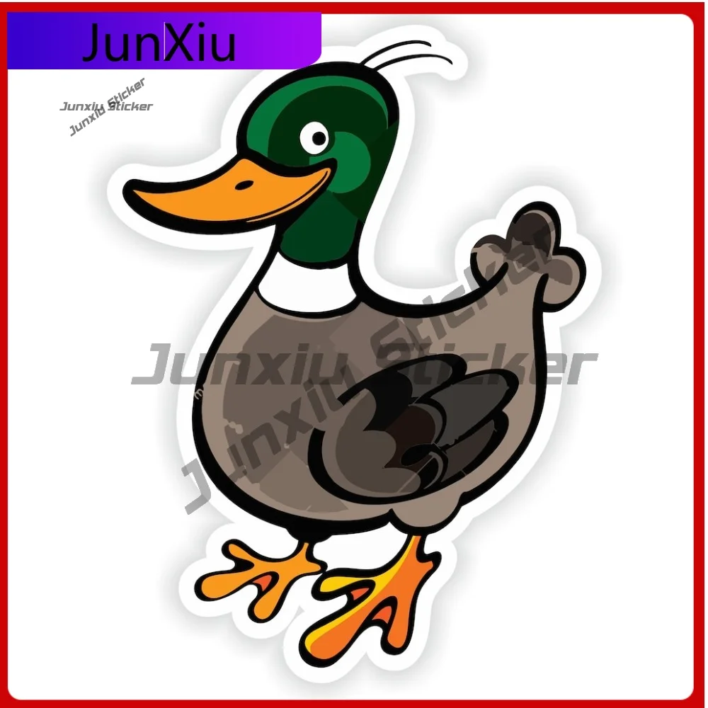 

Cartoon Duck Smiling Vinyl Decals Cool Animals Sticker Graphic V125 Motorcycle Decals Front Bumper Funny Decoration Sticker Acce